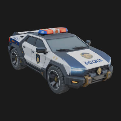 Police Patrol Car Model Design 11 3D Print Model