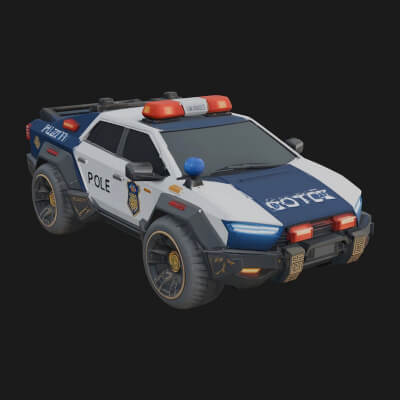 Police Patrol Car Model Design 12 3D Print Model