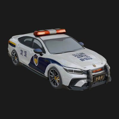 Police Patrol Car Model Design 13 3D Print Model