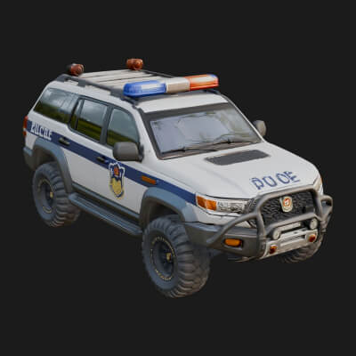 Police Patrol Car Model Design 2 3D Print Model
