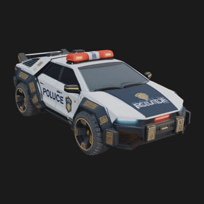 Police Patrol Car Model Design 3 3D Print Model