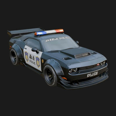 Police Patrol Car Model Design 4 3D Print Model