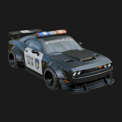 Police Patrol Car Model Design 5 3D Print Model
