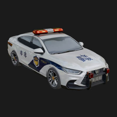Police Patrol Car Model Design 6 3D Print Model