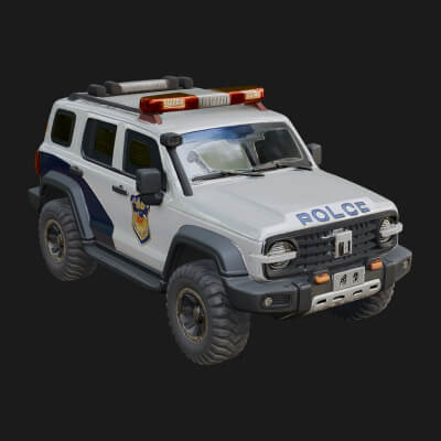 Police Patrol Car Model Design 7 3D Print Model