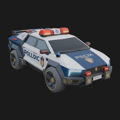 Police Patrol Car Model Design 8 3D Print Model