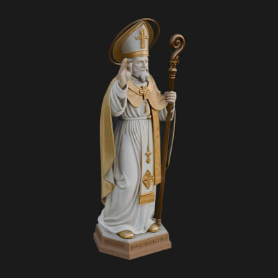 Pope with Crosier Statue Design 3 3D Print Model