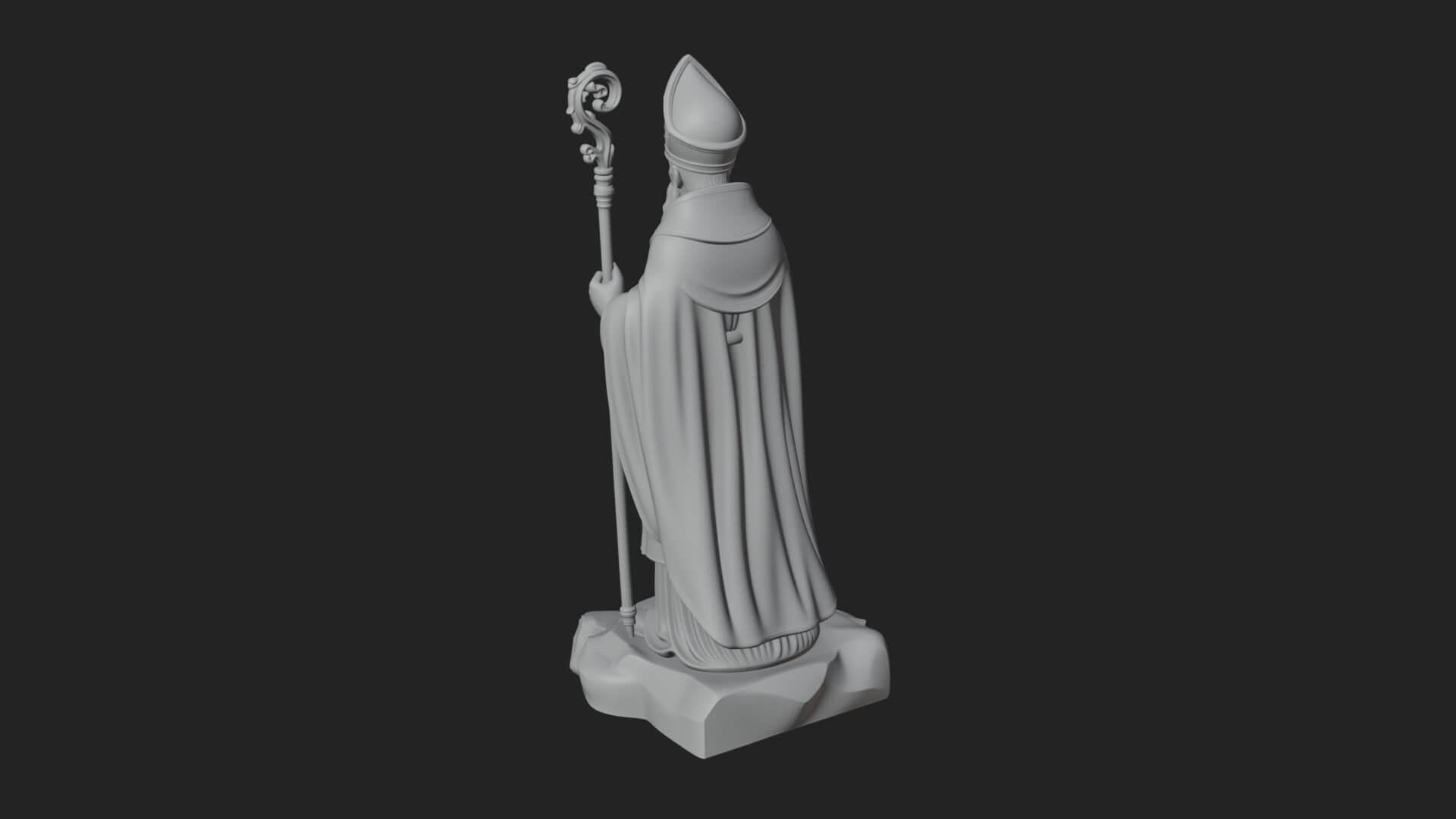 Pope with Crosier Statue Design 5 3D Print Model 3D Model