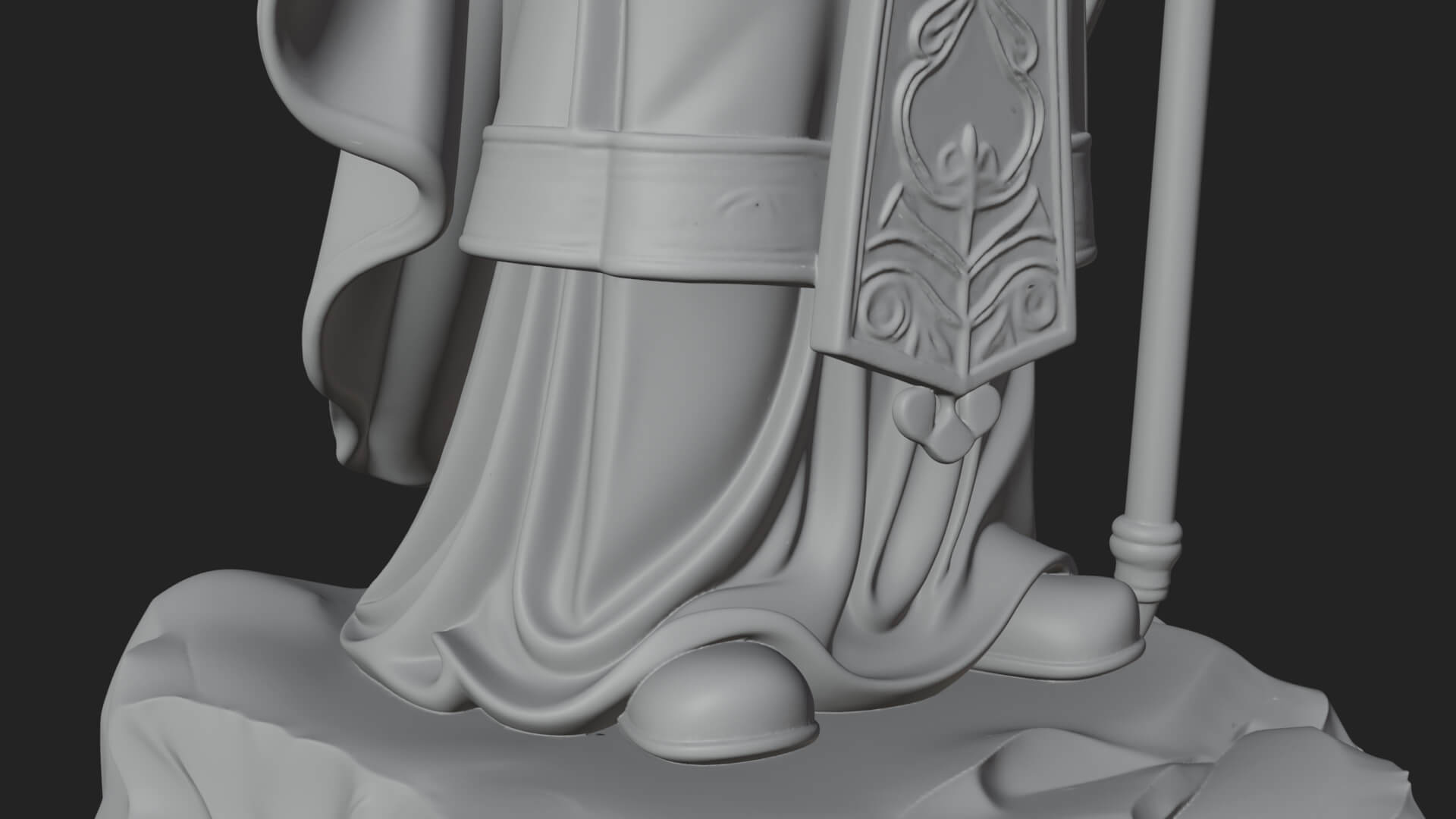 Pope with Crosier Statue Design 5 3D Print Model 3D Model