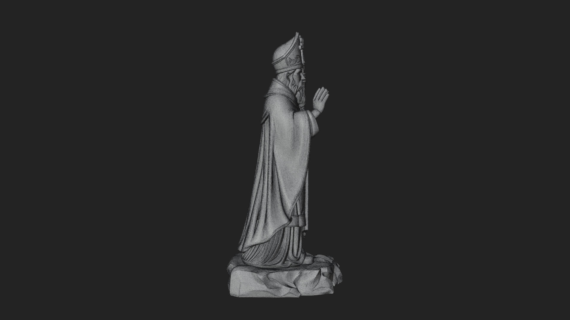 Pope with Crosier Statue Design 5 3D Print Model 3D Model