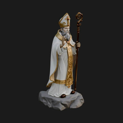 Pope with Crosier Statue Design 5 3D Print Model
