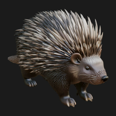 Porcupine Statue Design 2 3D Print Model