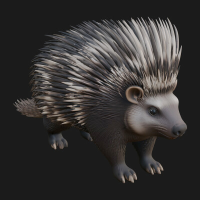 Porcupine Statue Design 3 3D Print Model