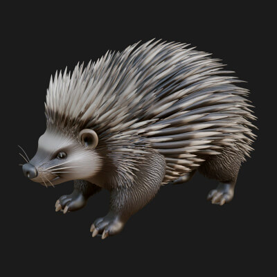 Porcupine Statue Design 4 3D Print Model