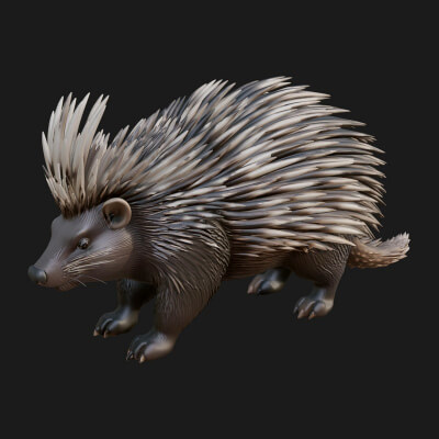 Porcupine Statue Design 6 3D Print Model