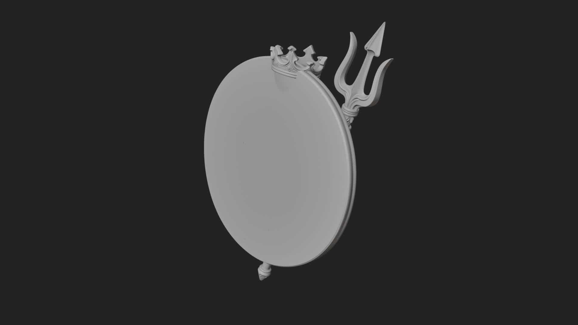 Poseidon Relief Medallion Pendant Design 10 3D Print Model 3D Model