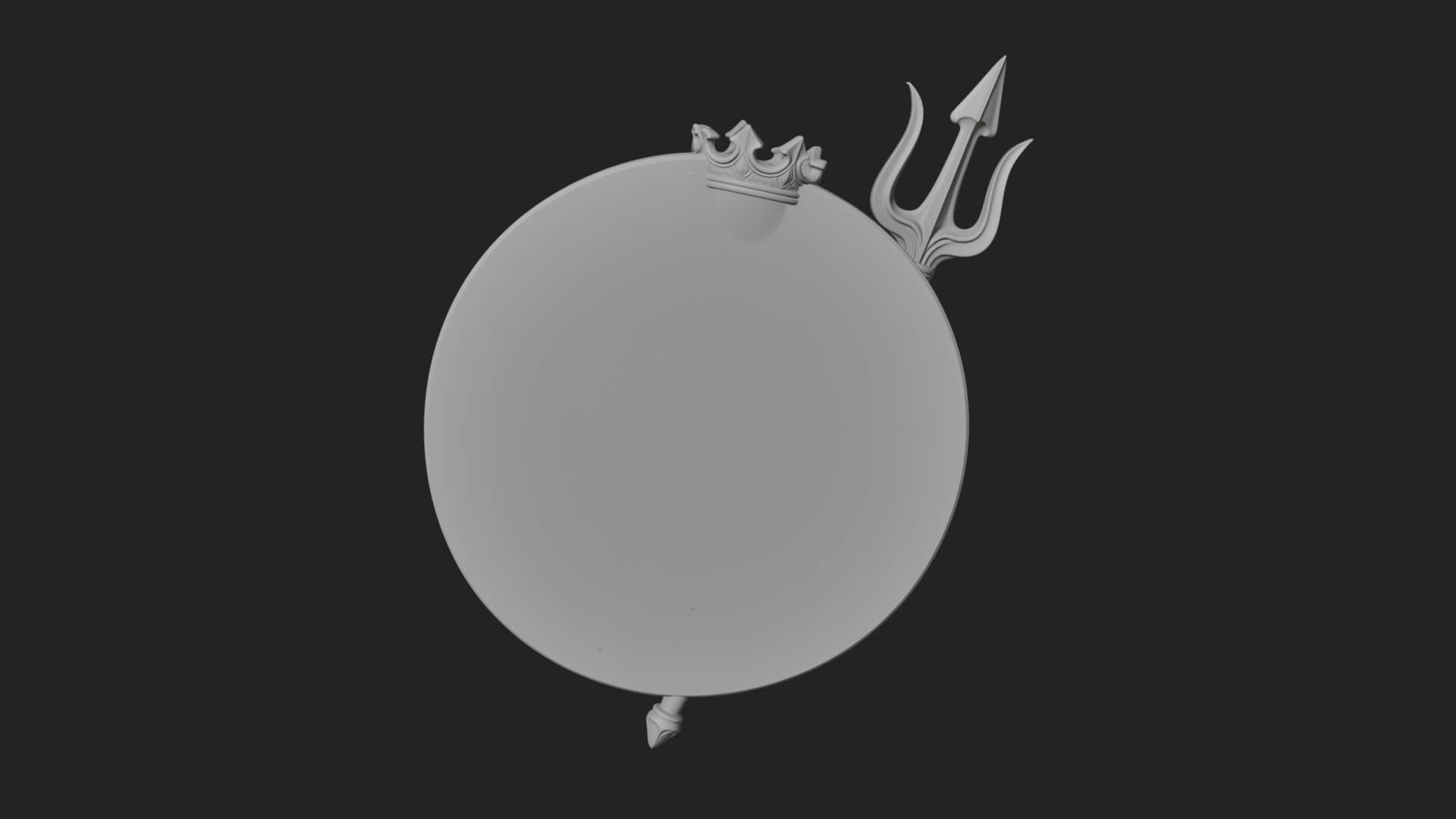 Poseidon Relief Medallion Pendant Design 10 3D Print Model 3D Model