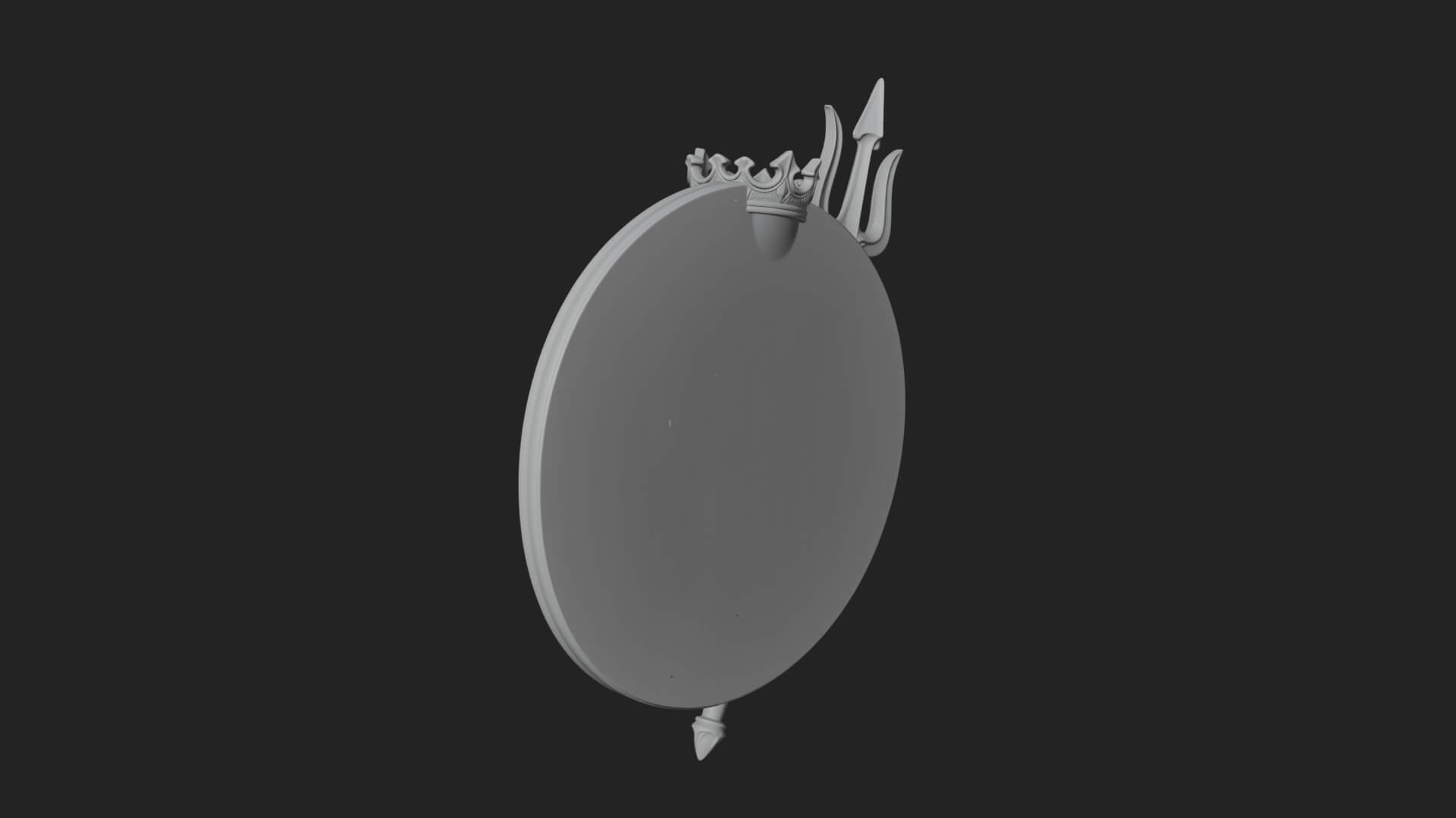 Poseidon Relief Medallion Pendant Design 10 3D Print Model 3D Model