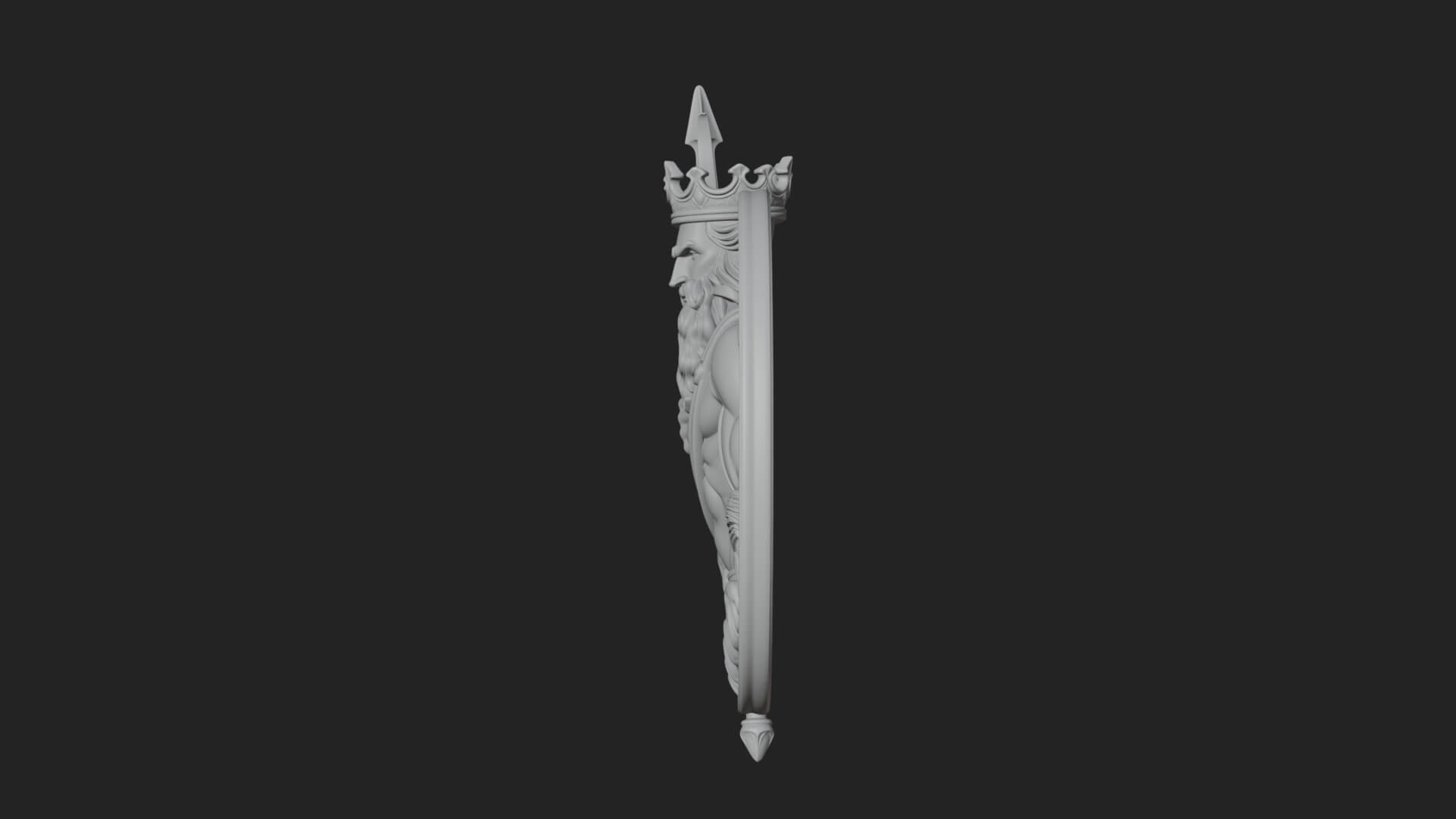 Poseidon Relief Medallion Pendant Design 10 3D Print Model 3D Model