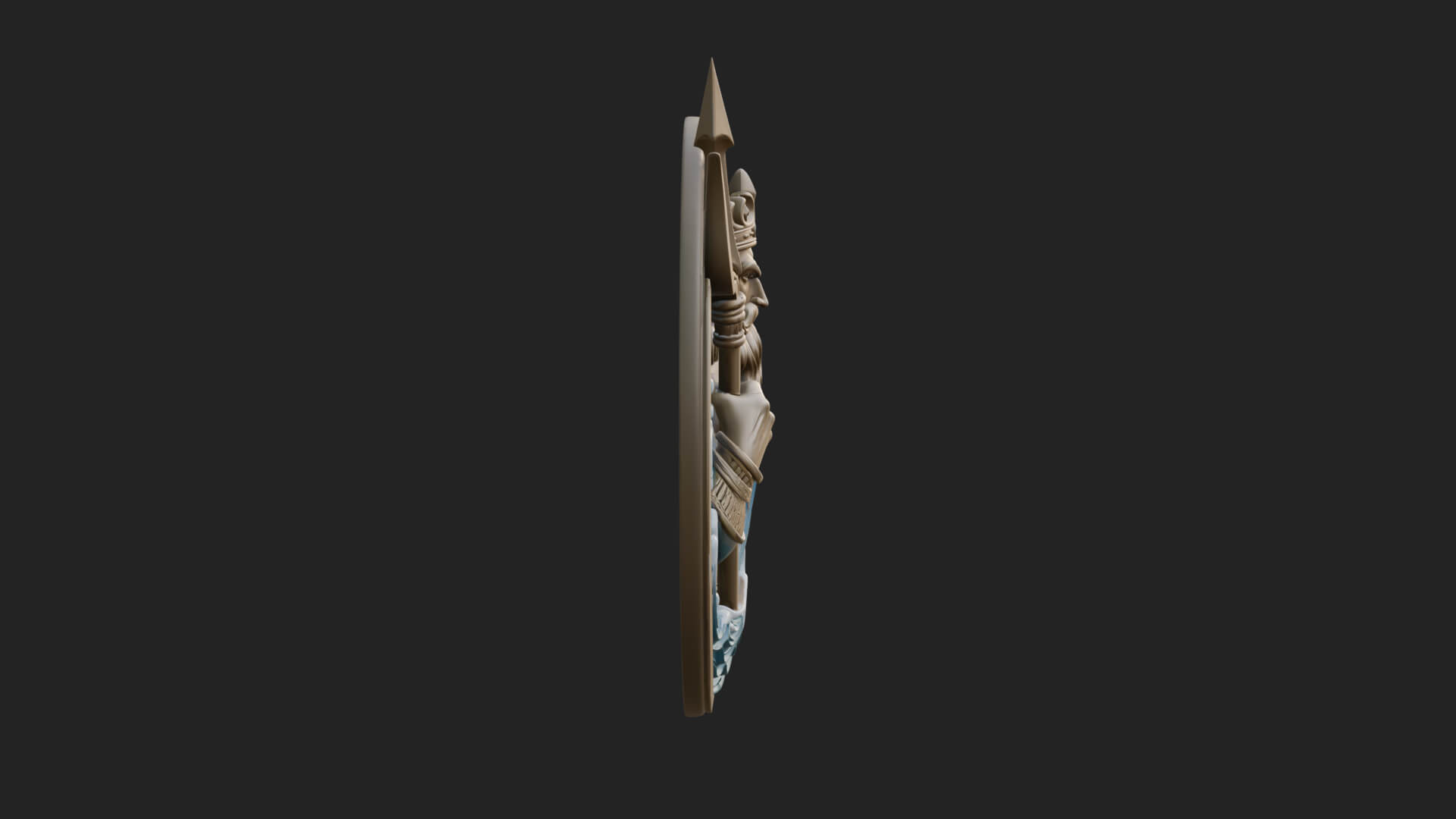 Poseidon Relief Medallion Pendant Design 11 3D Print Model 3D Model