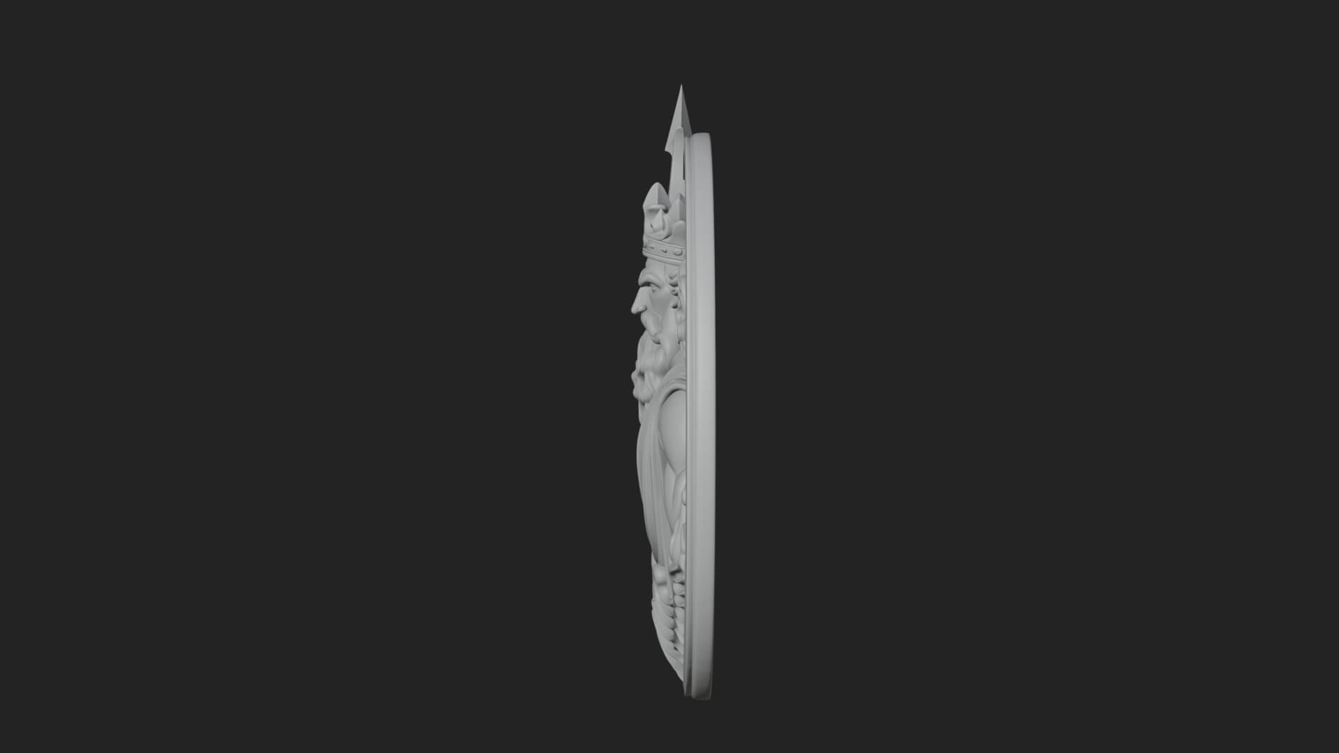 Poseidon Relief Medallion Pendant Design 11 3D Print Model 3D Model