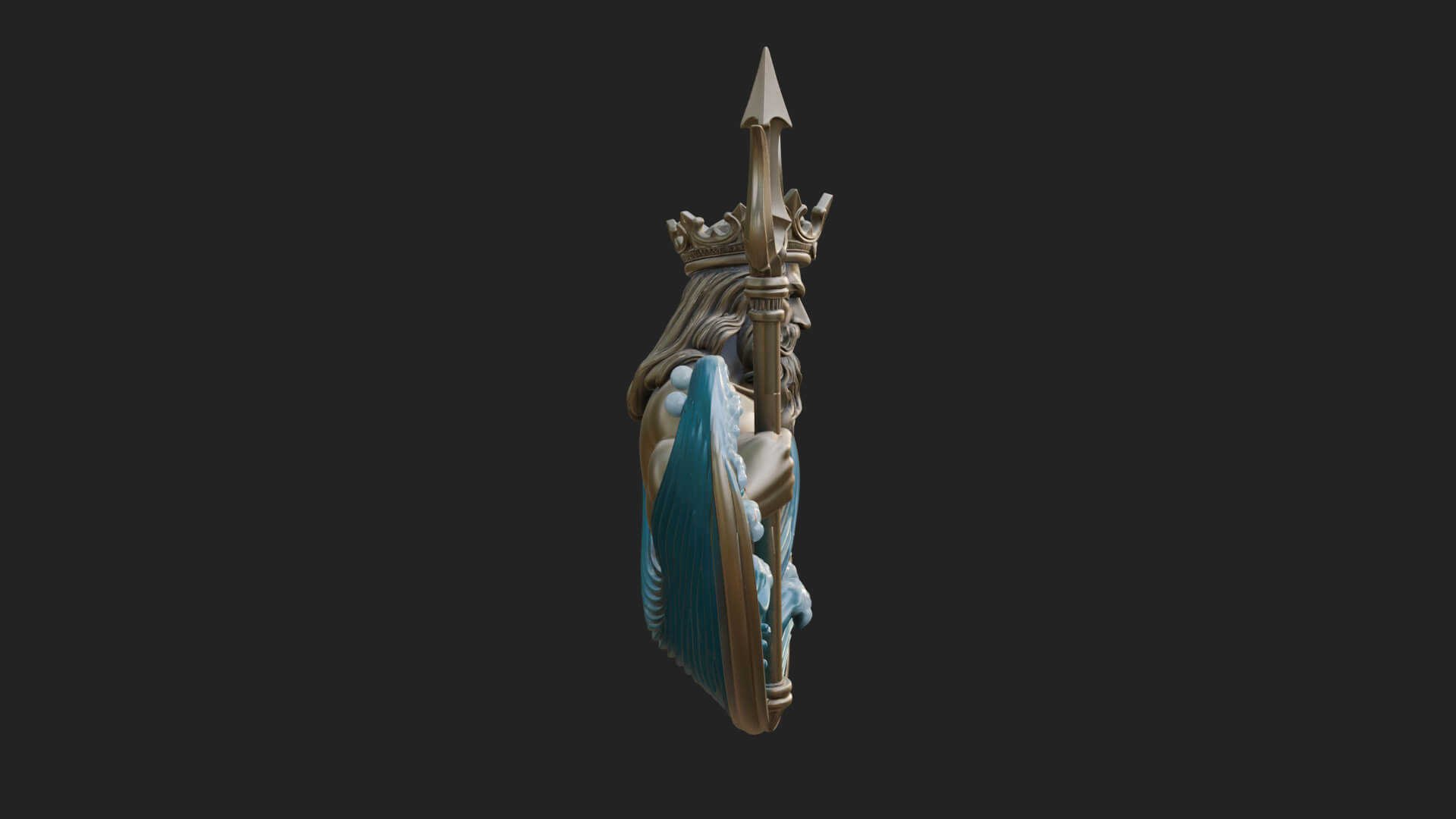 Poseidon Relief Medallion Pendant Design 12 3D Print Model 3D Model