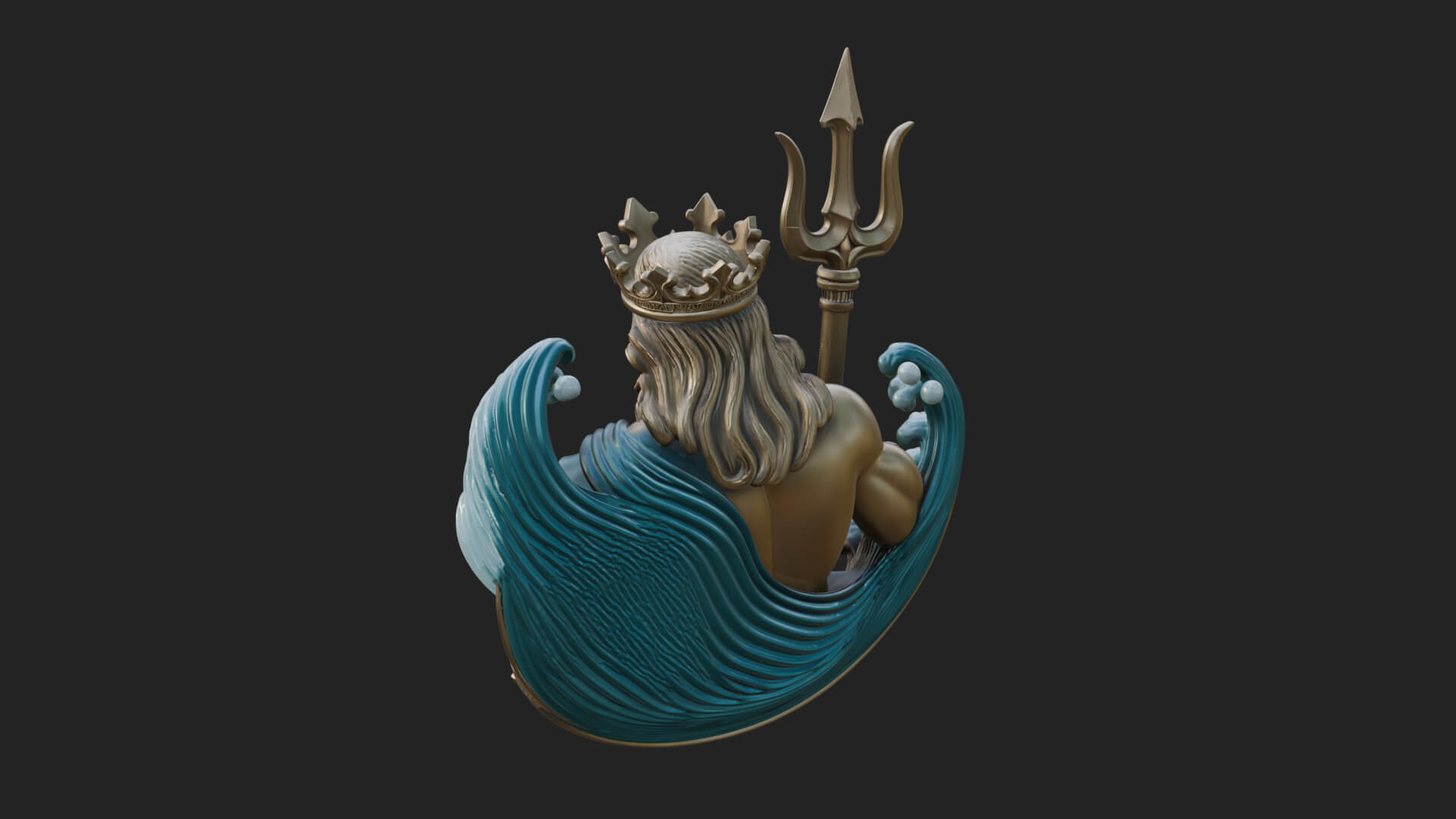 Poseidon Relief Medallion Pendant Design 12 3D Print Model 3D Model