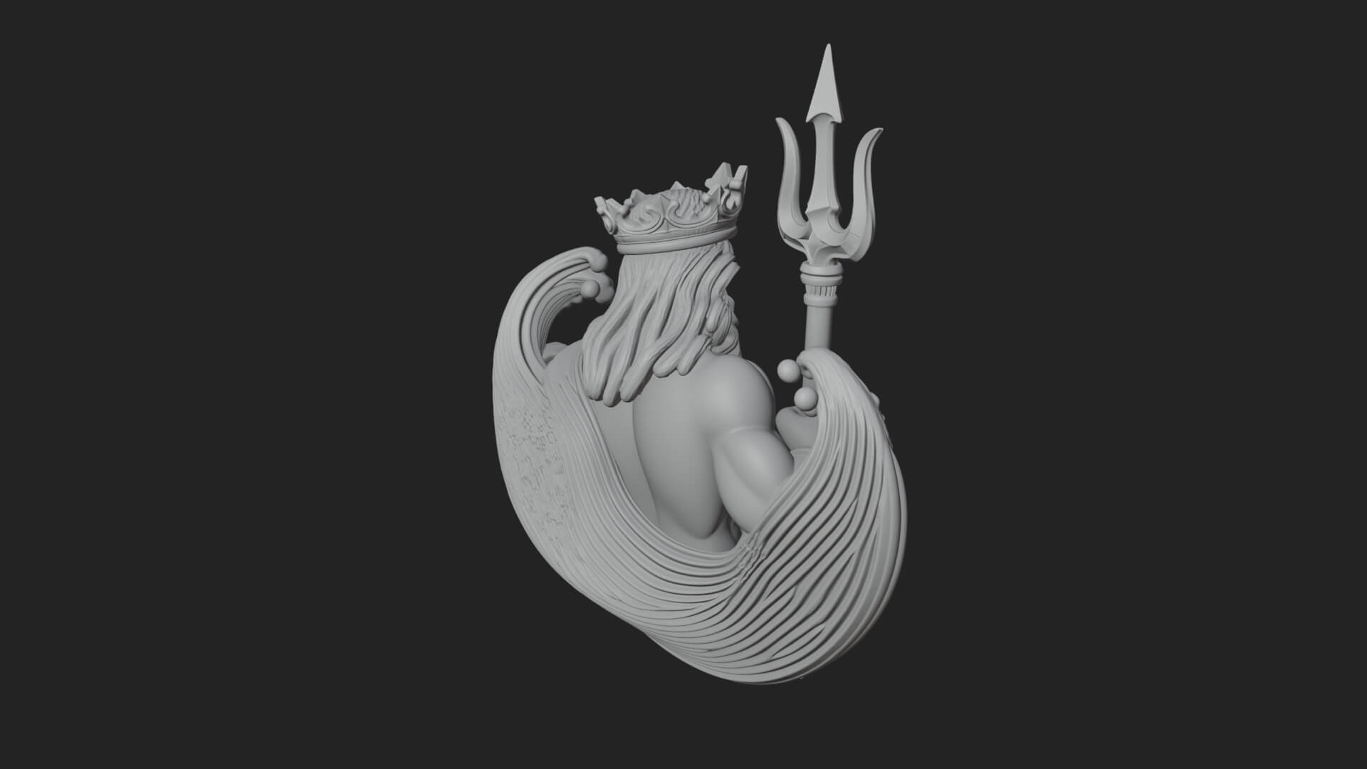 Poseidon Relief Medallion Pendant Design 12 3D Print Model 3D Model