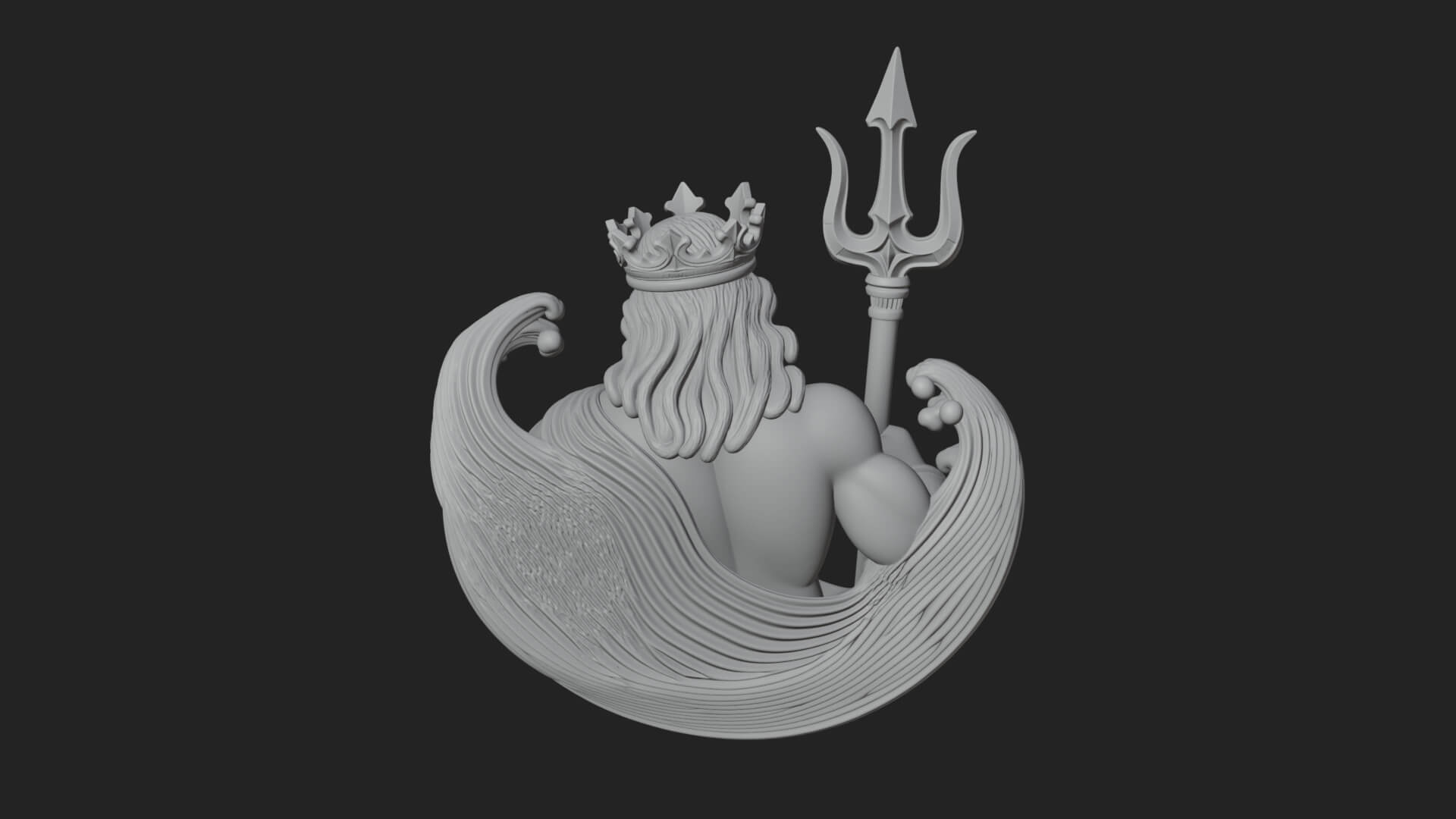 Poseidon Relief Medallion Pendant Design 12 3D Print Model 3D Model
