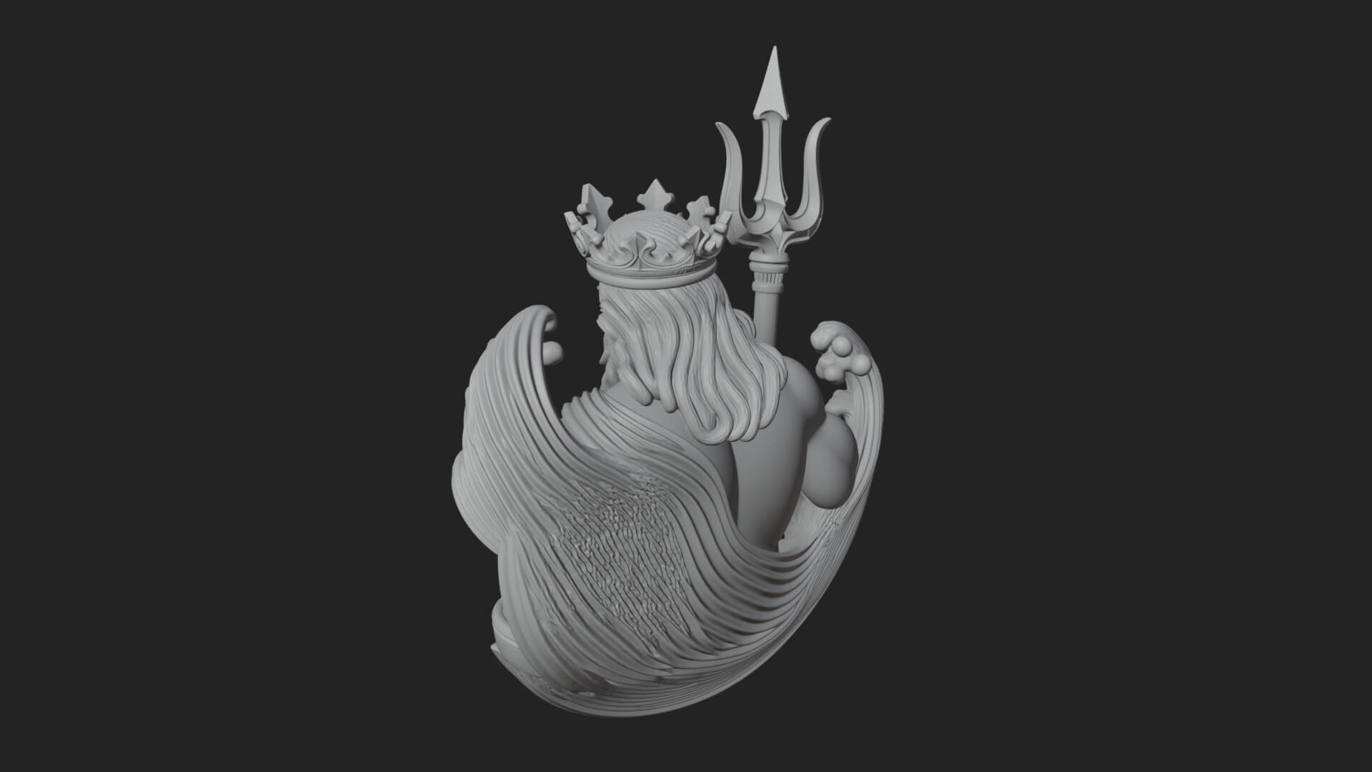 Poseidon Relief Medallion Pendant Design 12 3D Print Model 3D Model