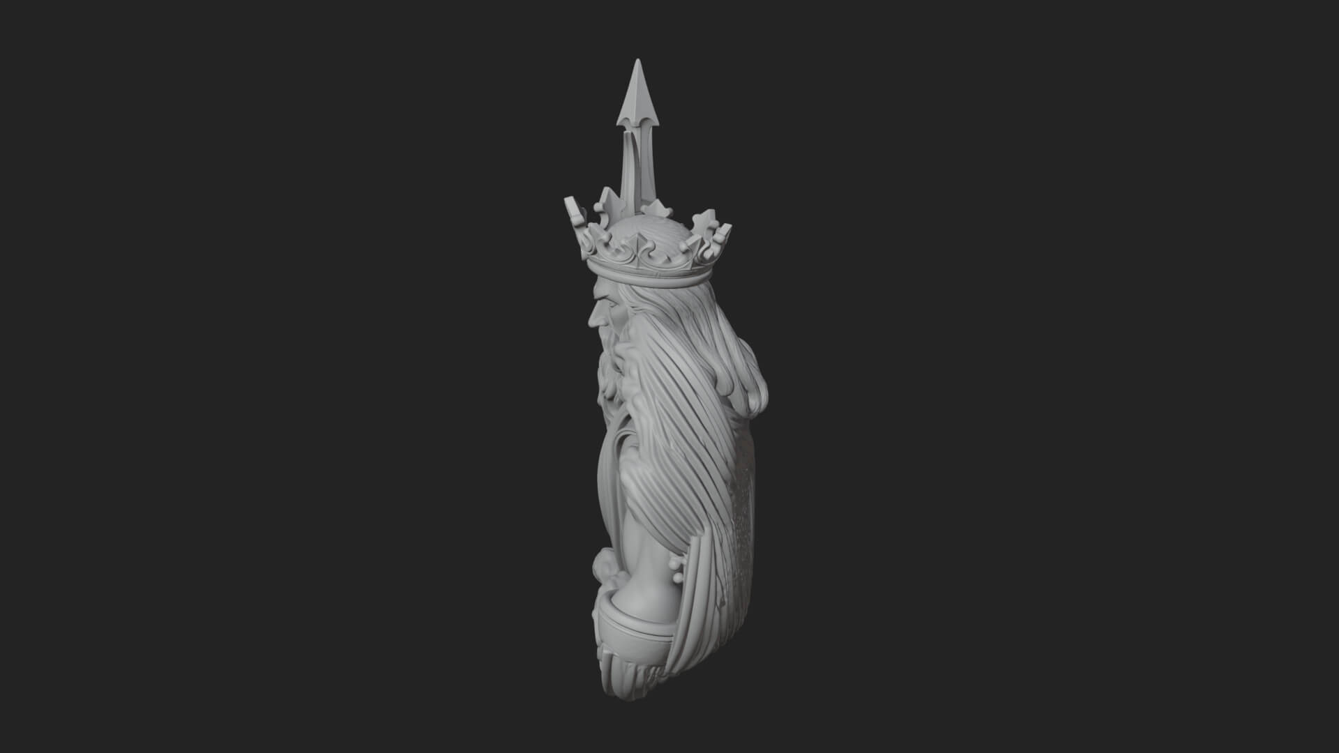 Poseidon Relief Medallion Pendant Design 12 3D Print Model 3D Model