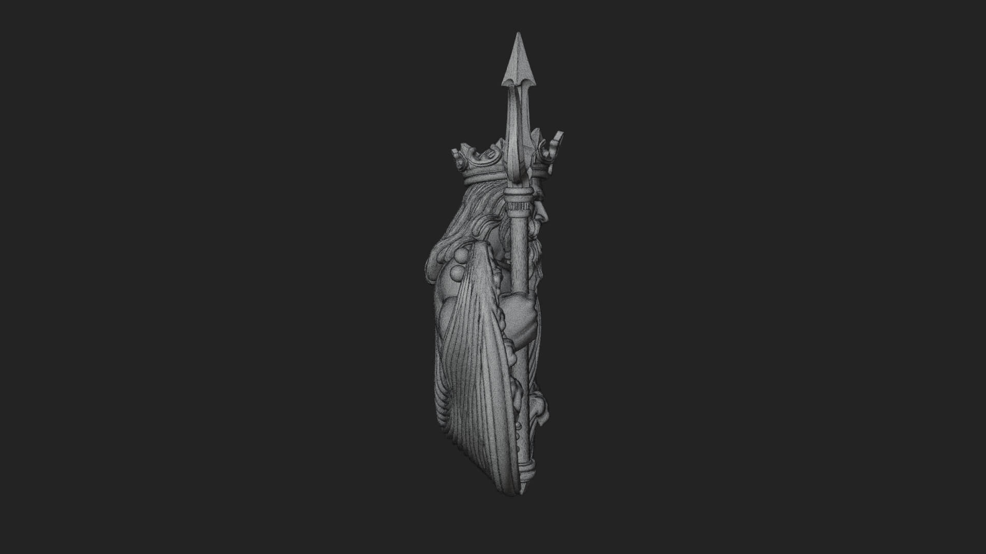 Poseidon Relief Medallion Pendant Design 12 3D Print Model 3D Model