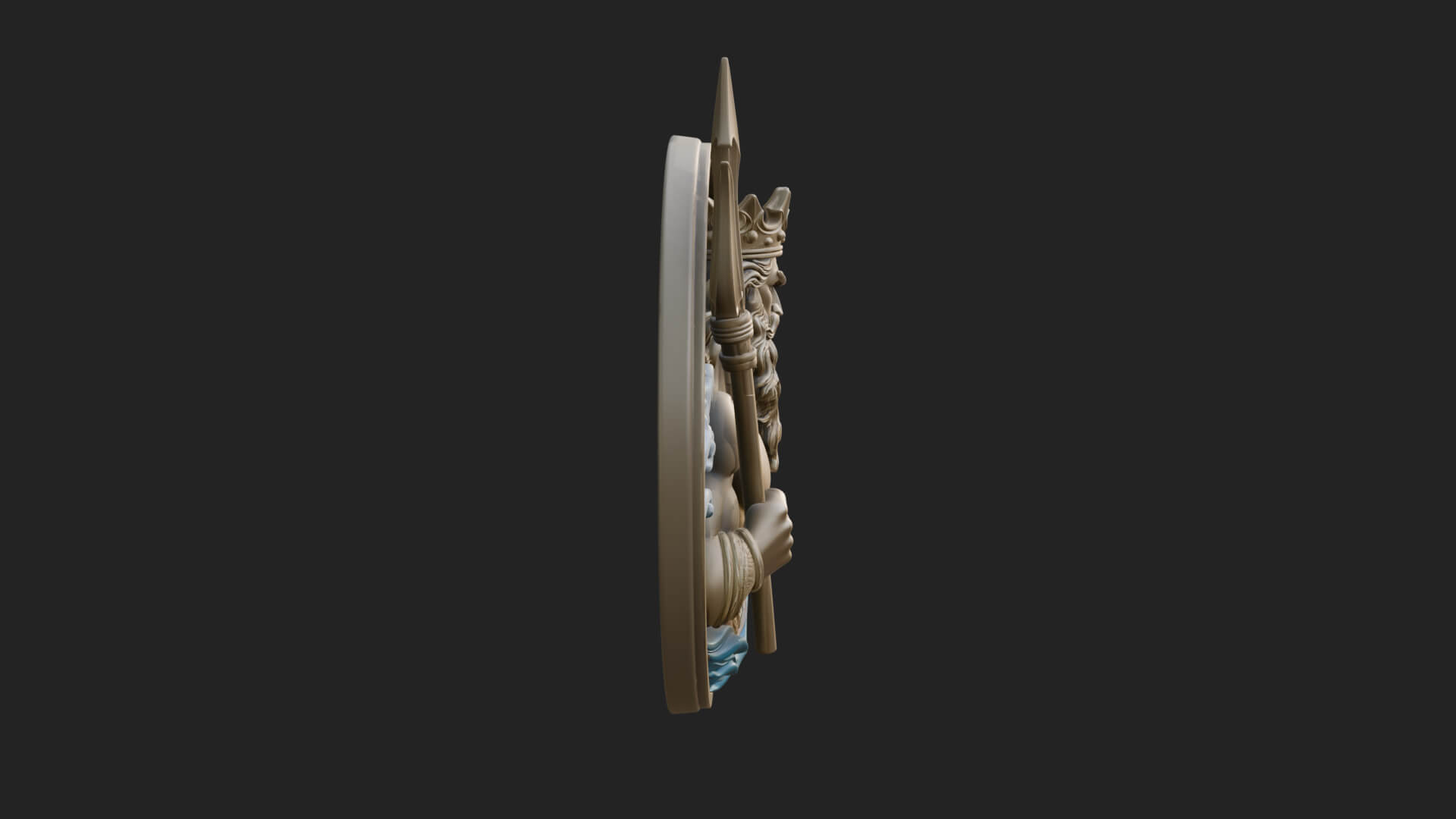 Poseidon Relief Medallion Pendant Design 9 3D Print Model 3D Model