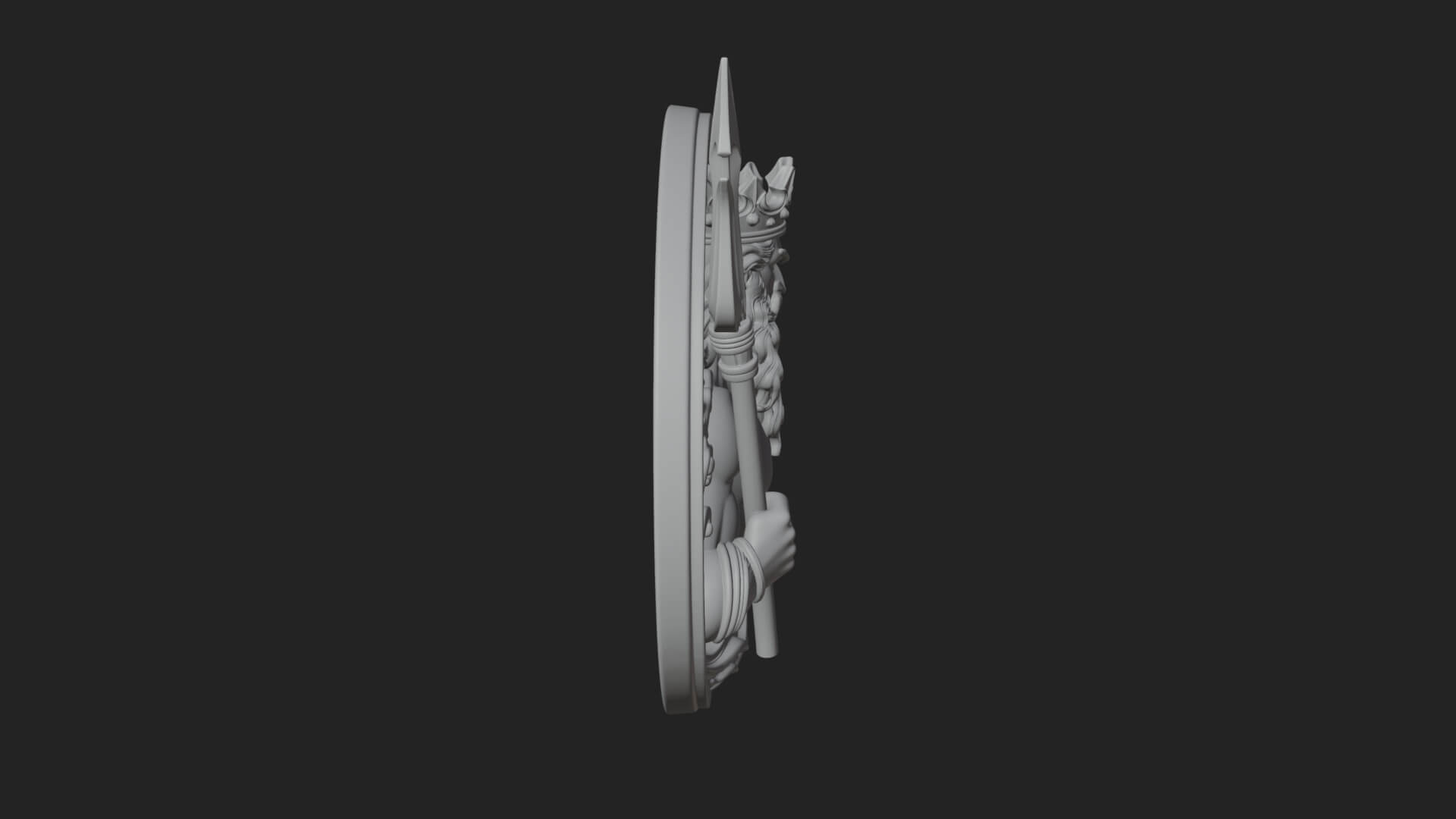 Poseidon Relief Medallion Pendant Design 9 3D Print Model 3D Model