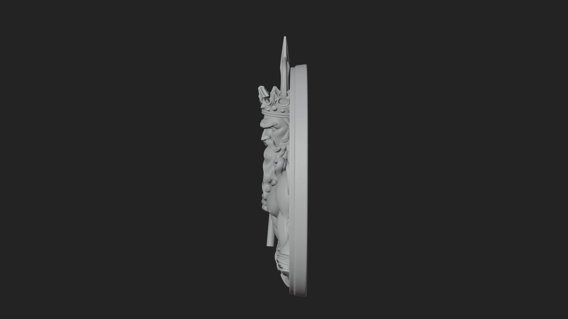 Poseidon Relief Medallion Pendant Design 9 3D Print Model 3D Model