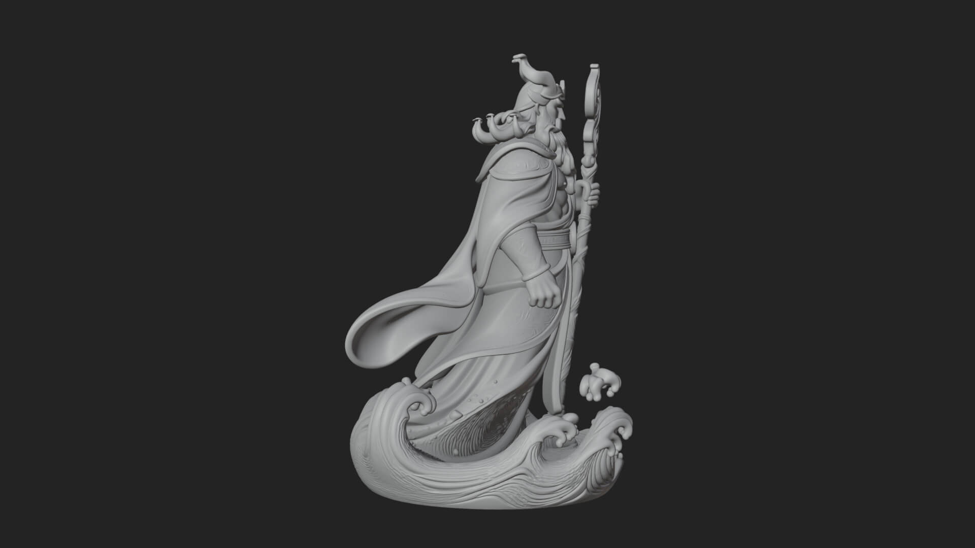 Poseidon with Trident Statue Design 15 3D Print Model 3D Model