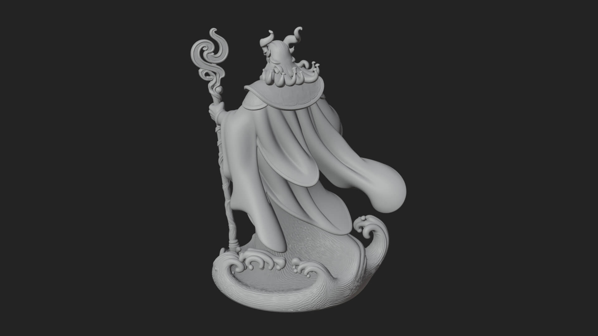Poseidon with Trident Statue Design 15 3D Print Model 3D Model