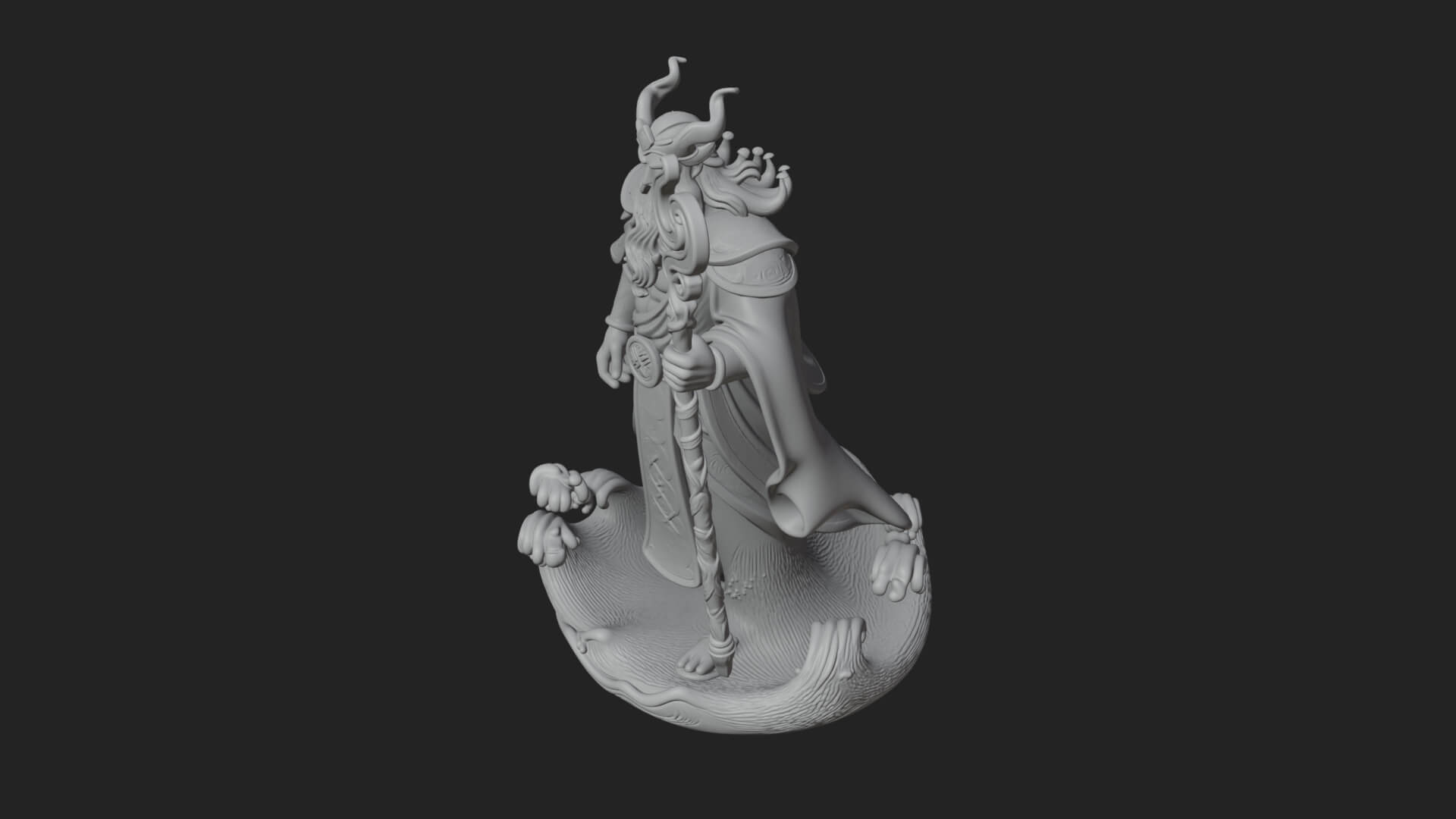 Poseidon with Trident Statue Design 15 3D Print Model 3D Model