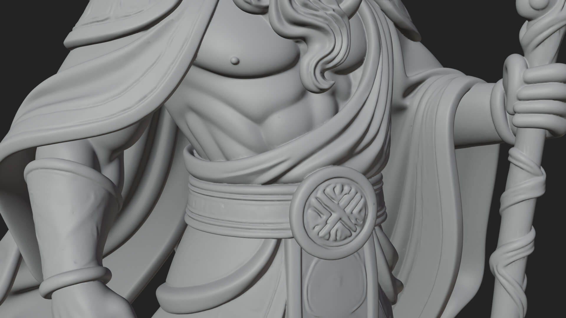 Poseidon with Trident Statue Design 15 3D Print Model 3D Model