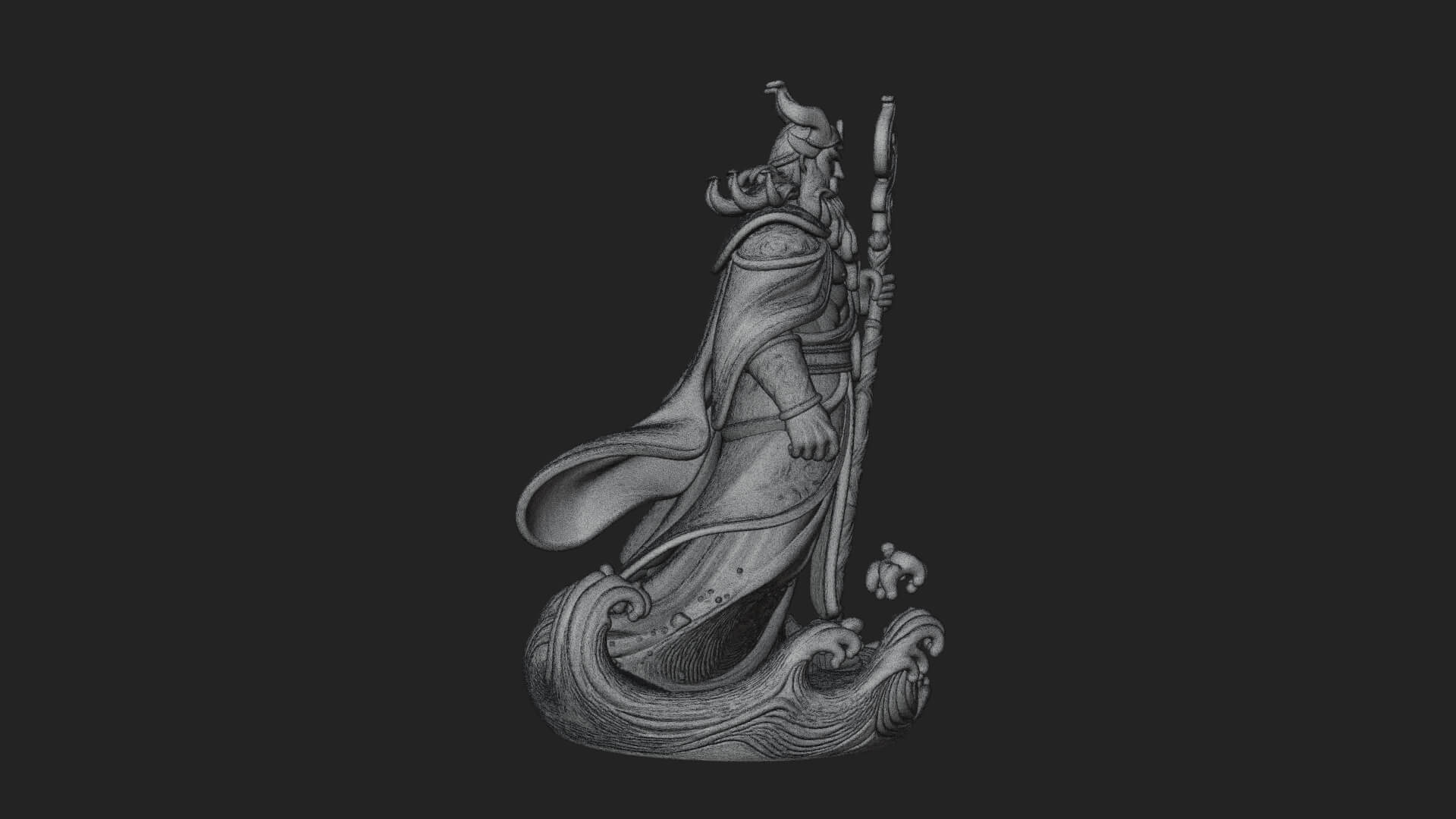 Poseidon with Trident Statue Design 15 3D Print Model 3D Model