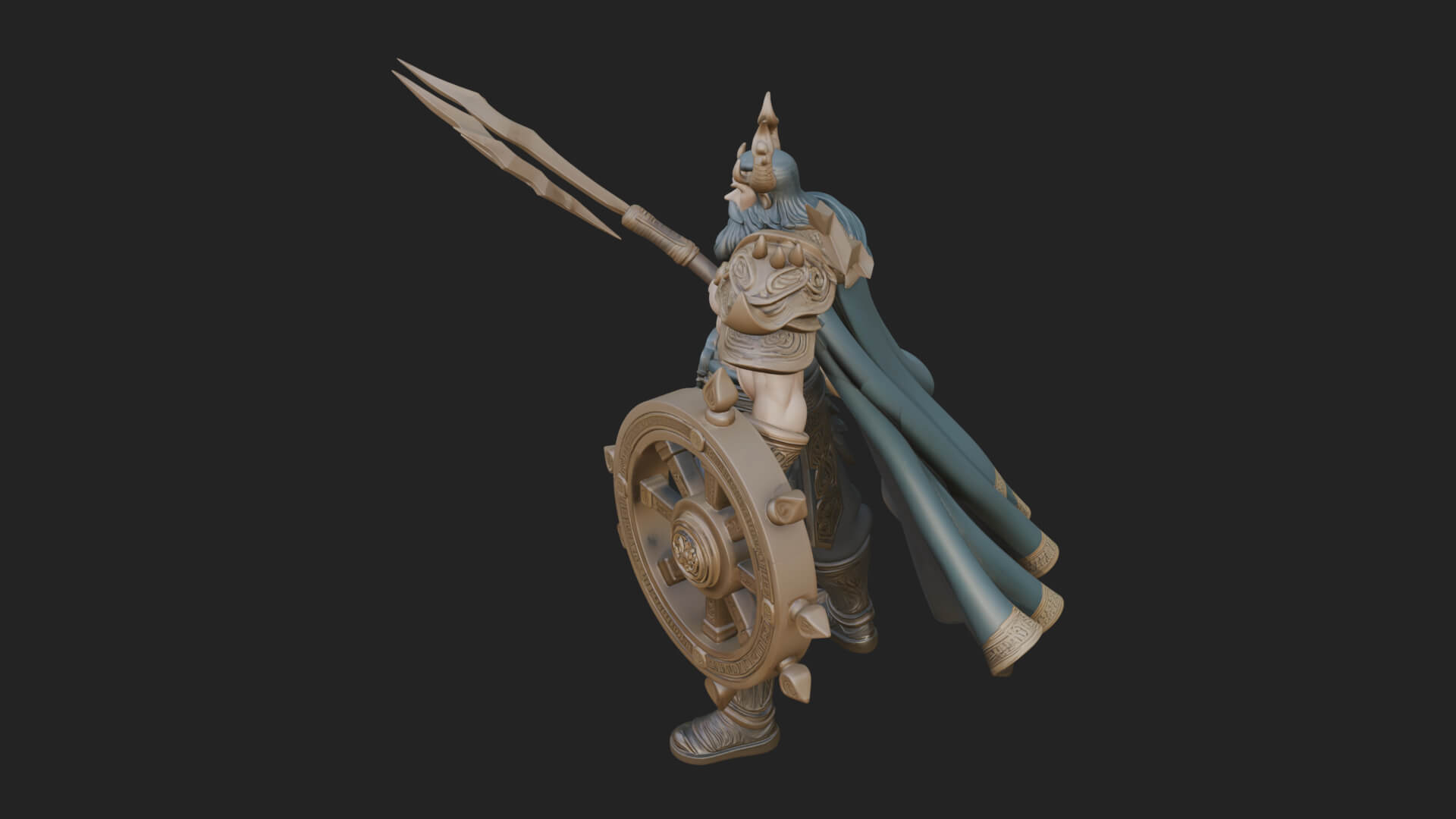 Poseidon with Trident Statue Design 16 3D Print Model 3D Model