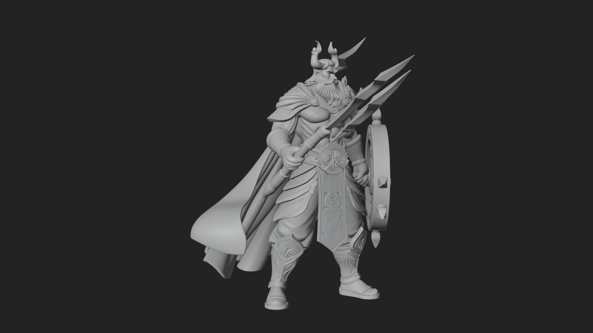 Poseidon with Trident Statue Design 16 3D Print Model 3D Model