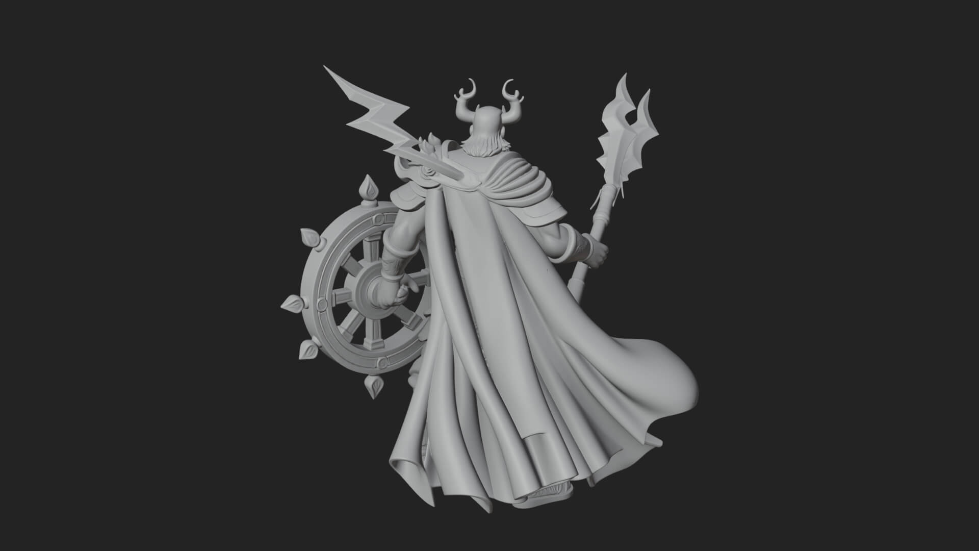 Poseidon with Trident Statue Design 16 3D Print Model 3D Model