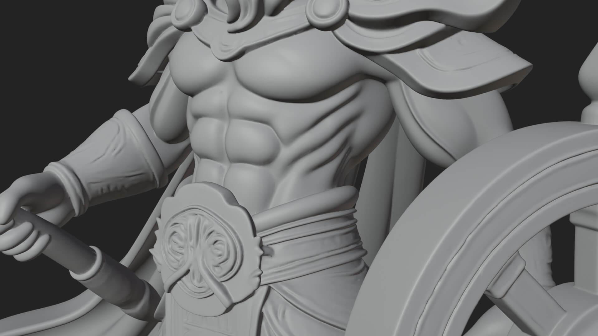Poseidon with Trident Statue Design 16 3D Print Model 3D Model