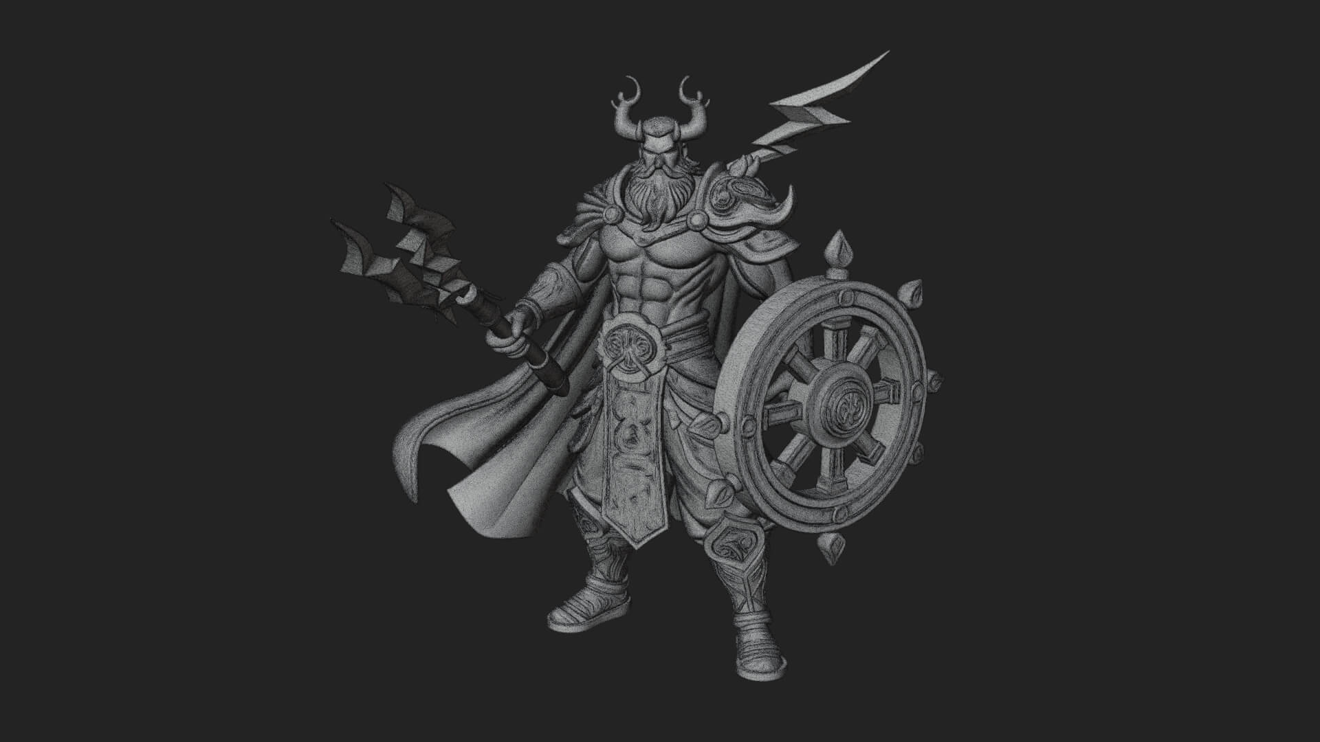 Poseidon with Trident Statue Design 16 3D Print Model 3D Model