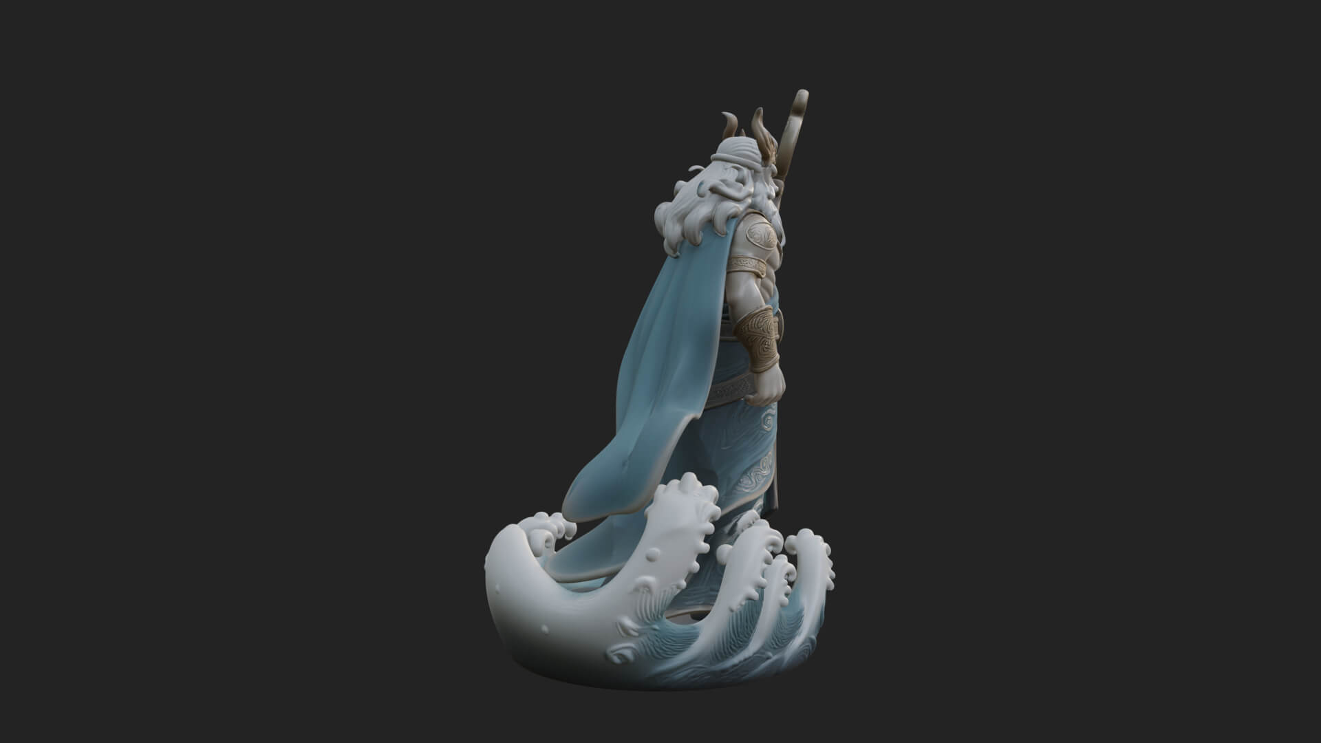 Poseidon with Trident Statue Design 17 3D Print Model 3D Model