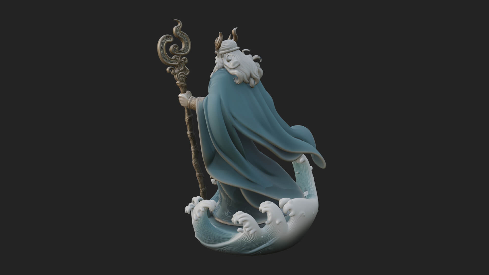 Poseidon with Trident Statue Design 17 3D Print Model 3D Model