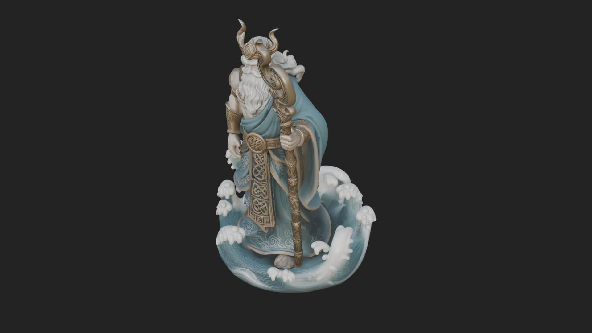 Poseidon with Trident Statue Design 17 3D Print Model 3D Model