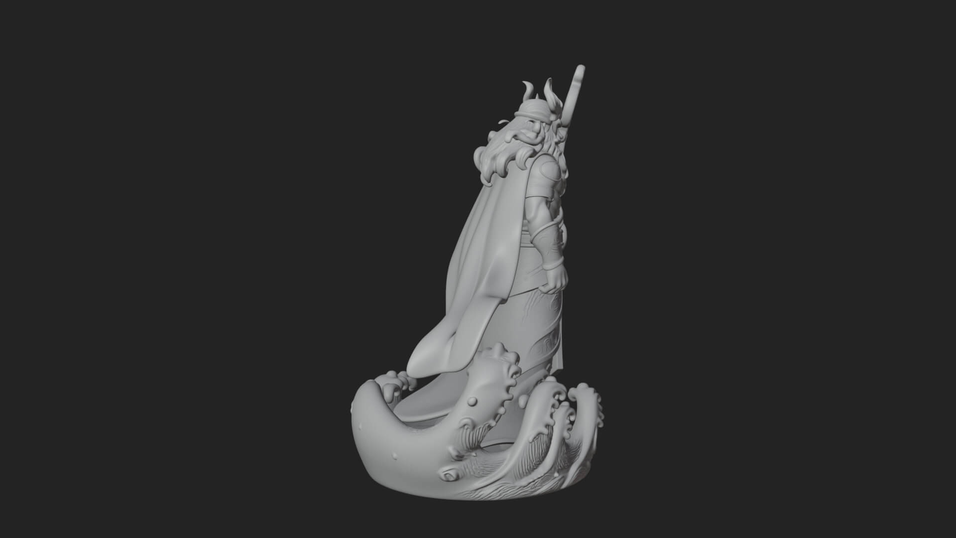 Poseidon with Trident Statue Design 17 3D Print Model 3D Model