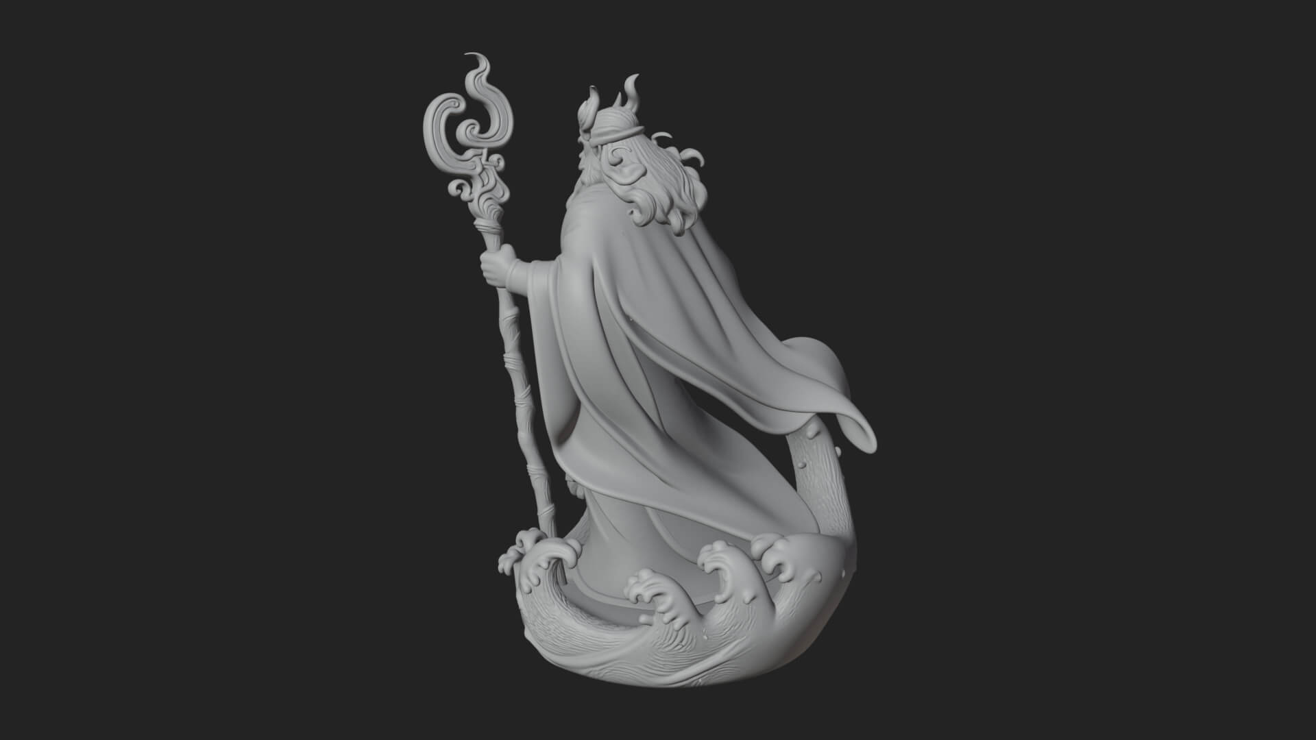 Poseidon with Trident Statue Design 17 3D Print Model 3D Model